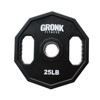 Gronk Fitness 25LB 10-sided grip plate front view