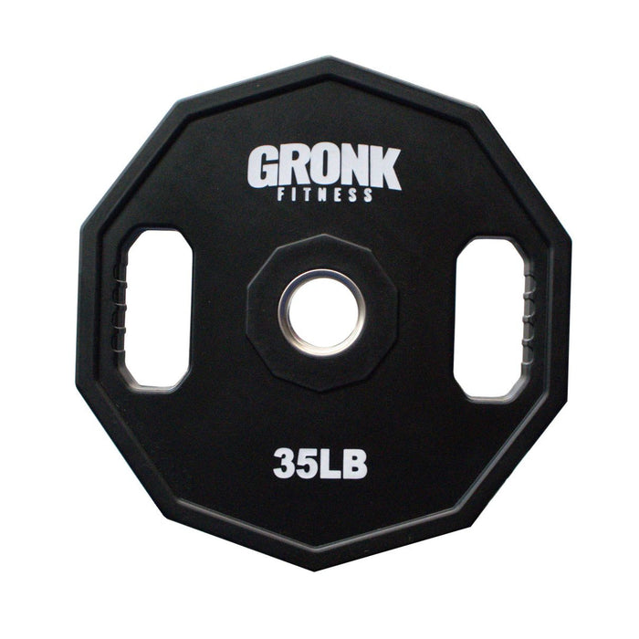 Gronk Fitness 35LB 10-sided grip plate front view