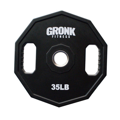 Gronk Fitness 35LB 10-sided grip plate front view