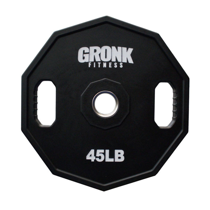 Gronk Fitness 45LB 10-sided grip plate front view