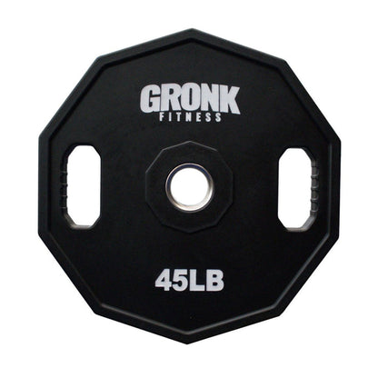 Gronk Fitness 45LB 10-sided grip plate front view