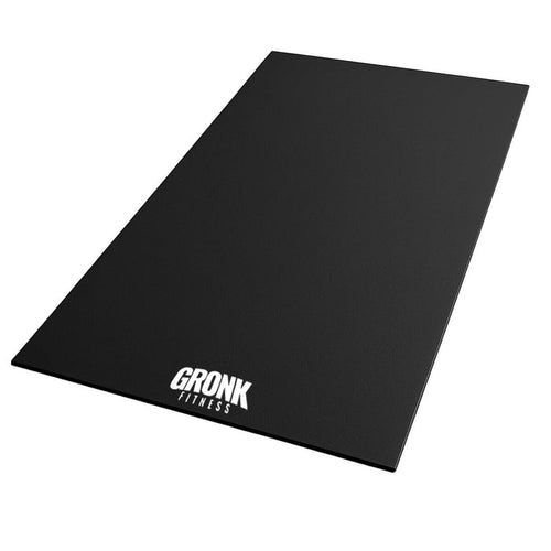 Gronk Fitness black PVC equipment mat angled view