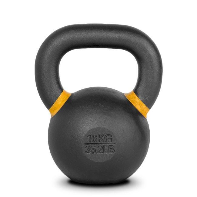 Gronk Fitness 16 kg kettlebell with orange accents