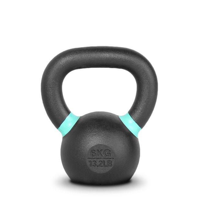 Gronk Fitness 6 kg kettlebell with teal accents
