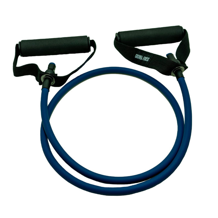 Gronk Fitness blue resistance band with black handles