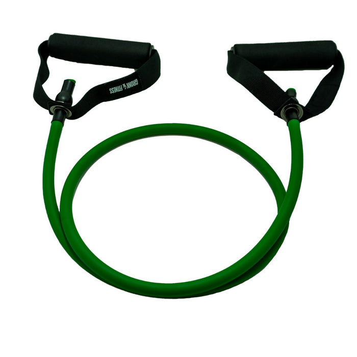 Gronk Fitness green resistance band with black handles