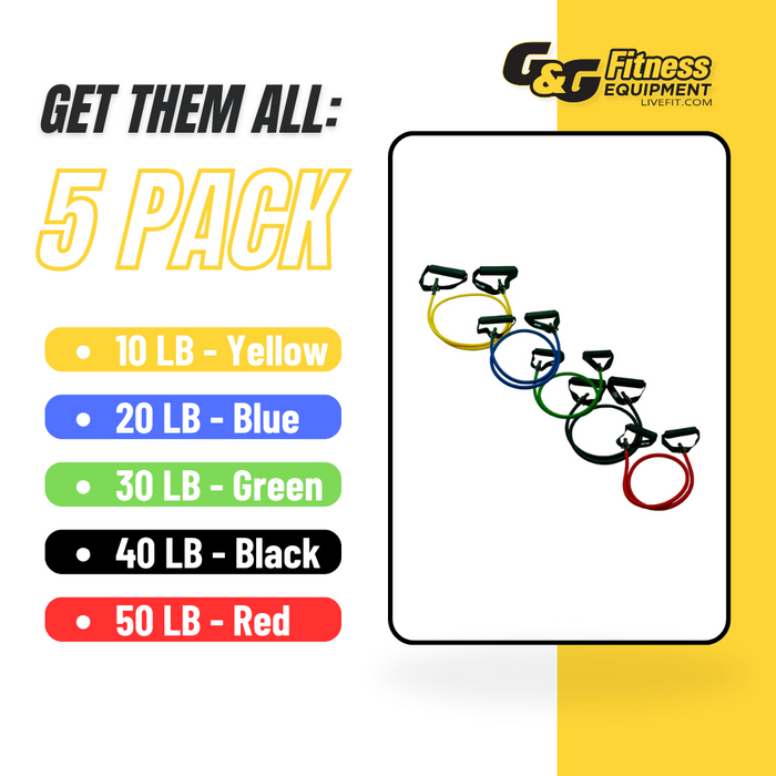 Gronk Fitness 5-pack resistance bands with handles