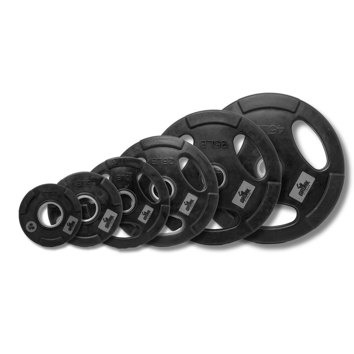 Gronk Rubber Multi-Grip Olympic Plates in various sizes