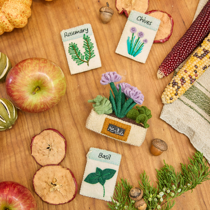Herb Garden Seed Packet Ornaments - Set of 3