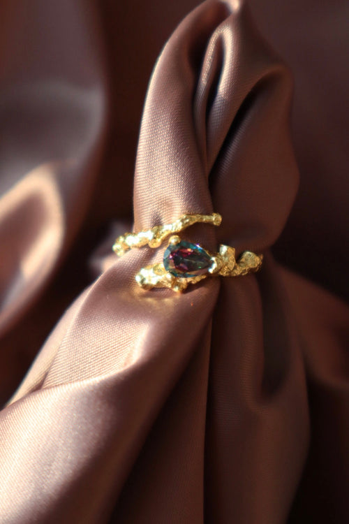 18K Gold Vermeil Black Heart Ring