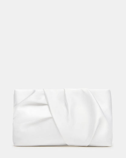 LILIA Bag White Elongated Pleated Crossbody Clutch Handbag | Steve Madden