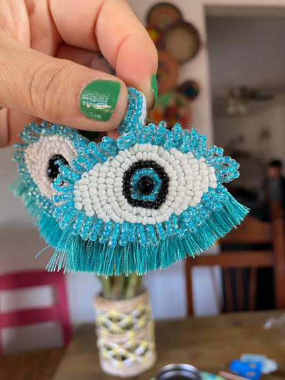 Mal Ojo Baby Blue Beaded Earrings