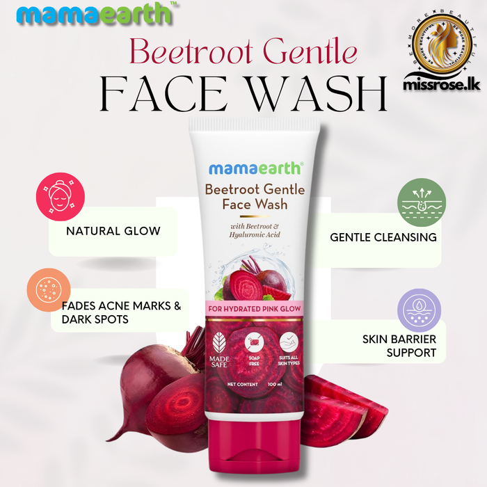 Mamaearth Beetroot Gentle Face Wash With Beetroot & Hyaluronic Acid – 100 ml