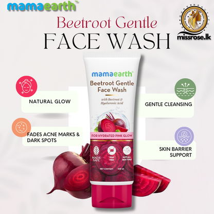 Mamaearth Beetroot Gentle Face Wash With Beetroot & Hyaluronic Acid – 100 ml