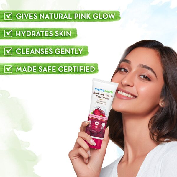 Mamaearth Beetroot Gentle Face Wash With Beetroot & Hyaluronic Acid – 100 ml