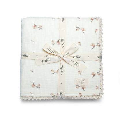 Milk Denmark Lace Edge Baby Blanket