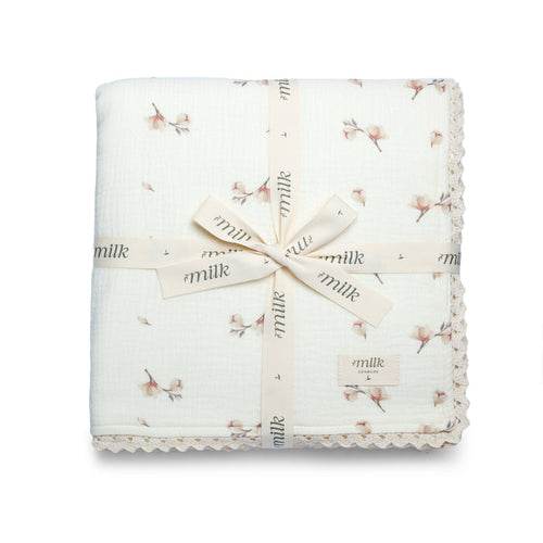 Milk Denmark Lace Edge Baby Blanket