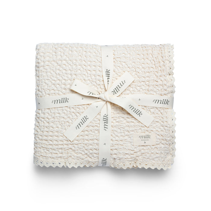 Milk Denmark Lace Edge Baby Blanket