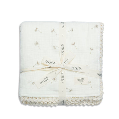 Milk Denmark Lace Edge Baby Blanket
