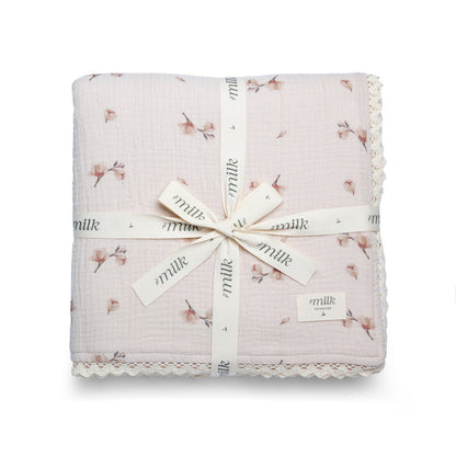 Milk Denmark Lace Edge Baby Blanket
