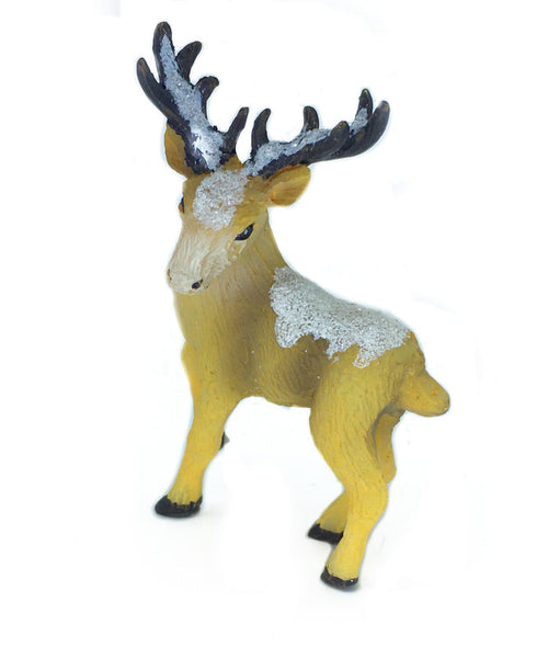 Reindeer with Antlers, Snowy Stag, Holiday Table Miniature, Reindeer Shadow Box,  Holiday Cake Topper