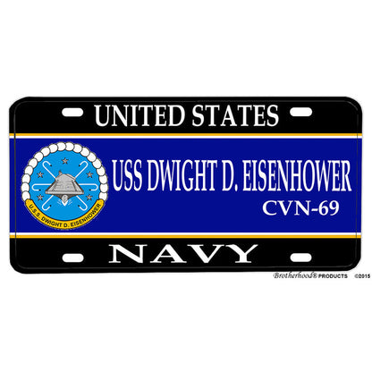 United States Navy USS Dwight D. Eisenhower CVN-69 Aluminum License Plate