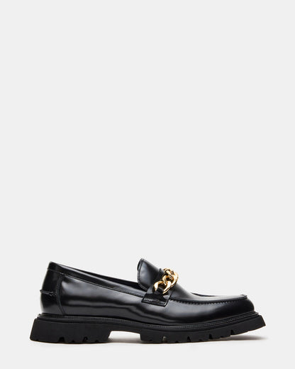 NEEO Black Box Gold Chain Slip-On Lug Men's Loafer | Steve Madden