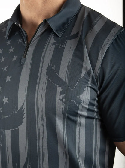 New Price Sale: “Boss Shirt” EAGLE FLAG Performance Mesh Polo Shirt Made in USA 757MOLOC