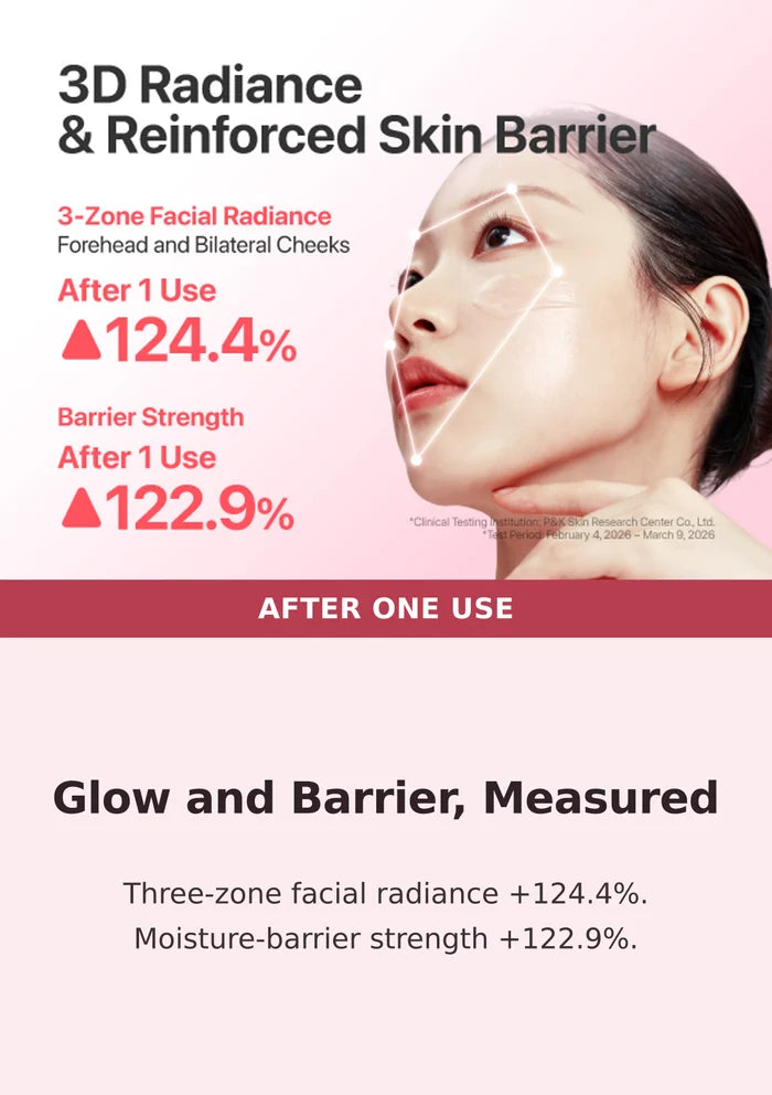 Numbuzin No.3 Milky Toner three-zone radiance and skin-barrier results after one use