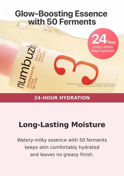 Numbuzin No.3 Milky Toner 24-hour hydration with 50 fermented extracts