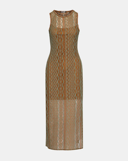 NYSSA DRESS RUST MULTI