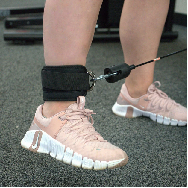 G&G Fitness ankle cuff in use with cable machine