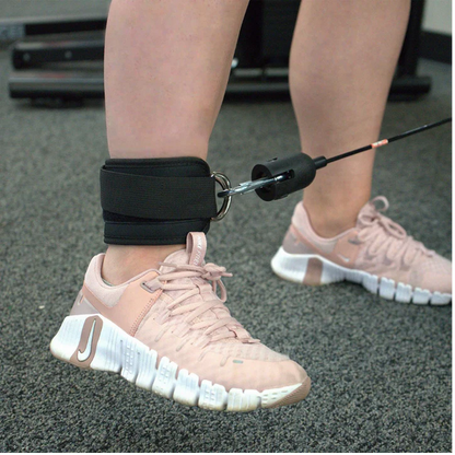 G&G Fitness ankle cuff in use with cable machine