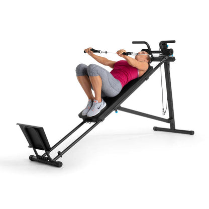 ProForm bench with woman using resistance cables