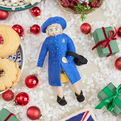 Queen Elizabeth Royal Blue Ornament