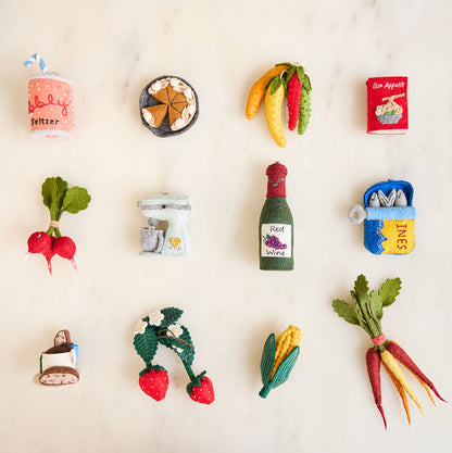Felted radish ornament gift for gardeners, food lovers, or handmade decor enthusiasts