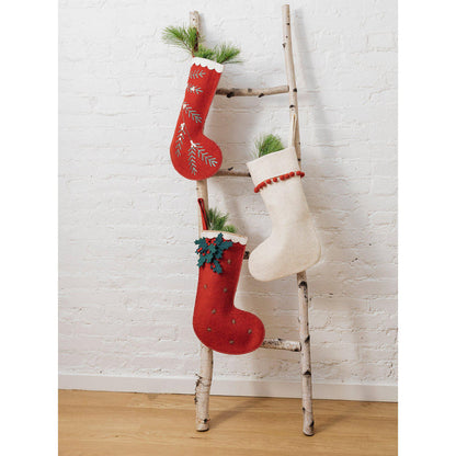 Red Festive Holly Stocking