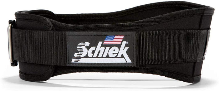 Schiek Lifting Belt close-up with logo