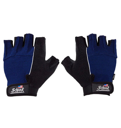 Schiek Model 510 gloves pair laid flat, blue and black