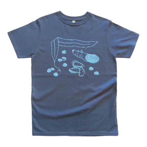 Short Sleeve - Shellfish Blue Organic Cotton by Uzura