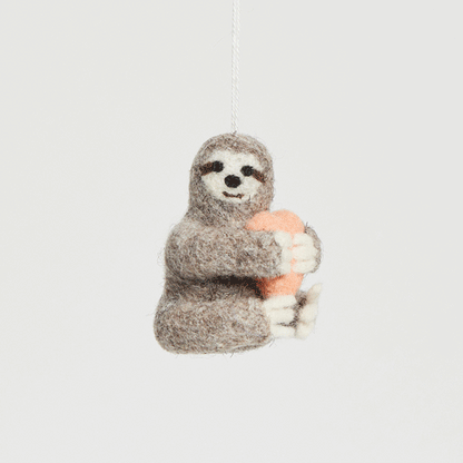 Slow Heart Sloth Ornament
