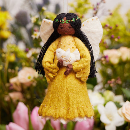 Small Golden Peace Dove Angel Tree Topper