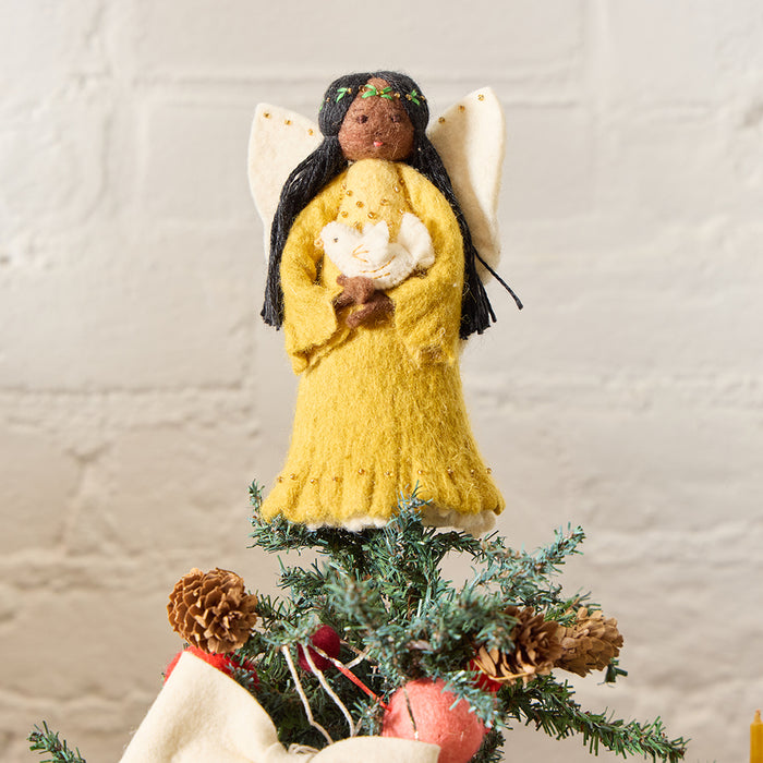 Small Golden Peace Dove Angel Tree Topper