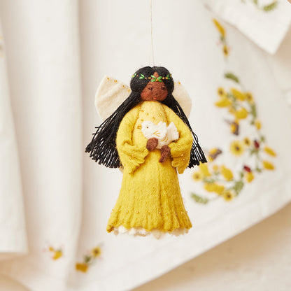 Small Golden Peace Dove Angel Tree Topper