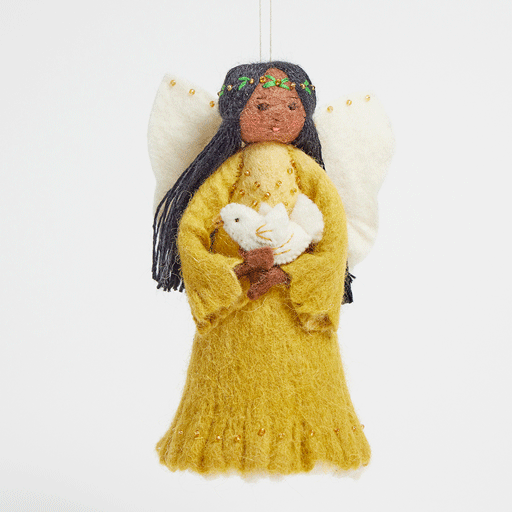 Small Golden Peace Dove Angel Tree Topper