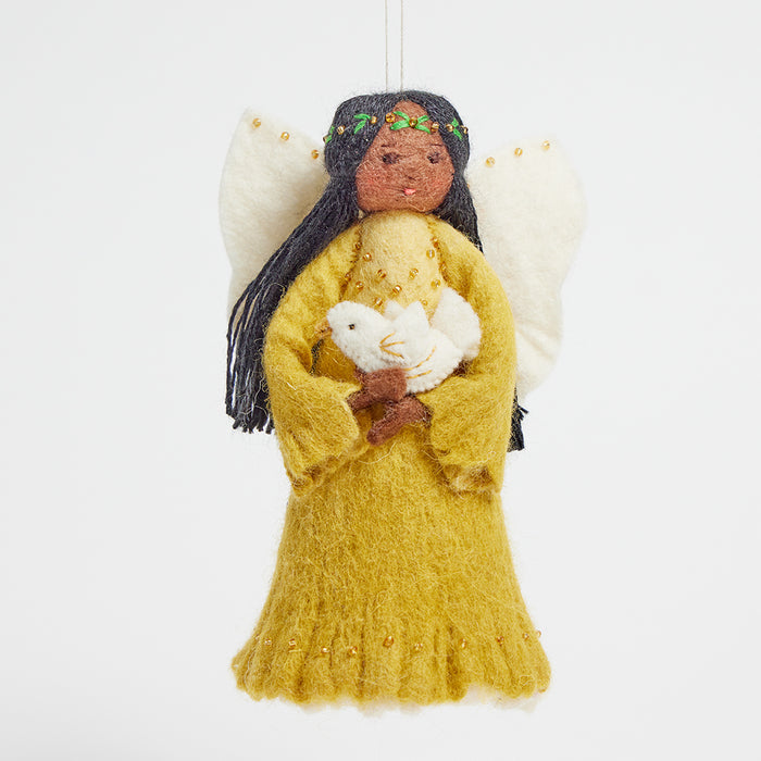 Small Golden Peace Dove Angel Tree Topper