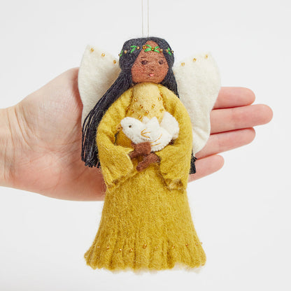 Small Golden Peace Dove Angel Tree Topper
