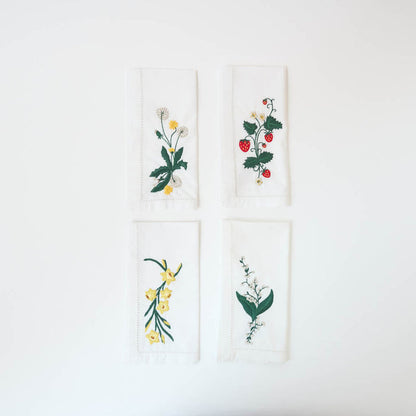 Spring Floral Cotton Napkins - Set of 4