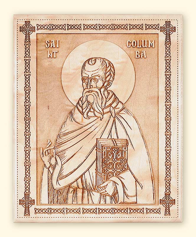 L257 St. Columba of Iona Laser-engraved Icon