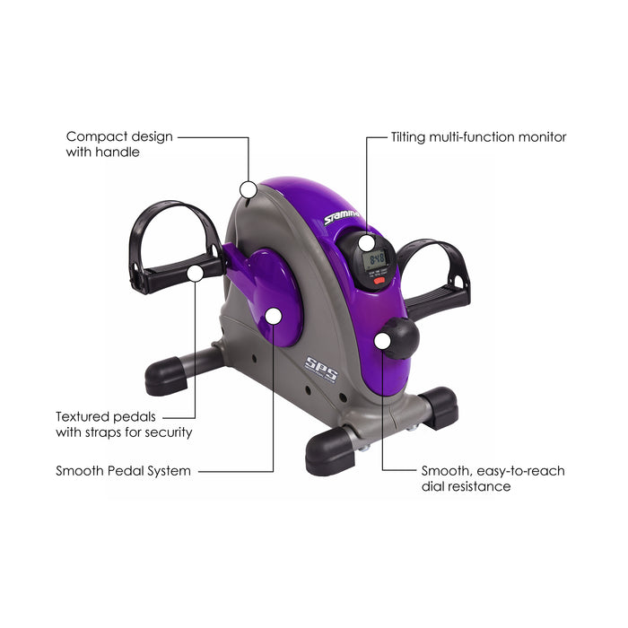 Stamina Mini Exercise Bike with Smooth pedal System, Purple Stamina Aerobics WEB2HGH15-0142.1-1